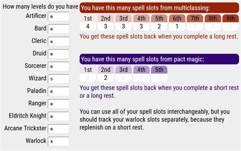 dnd spell slot calculator